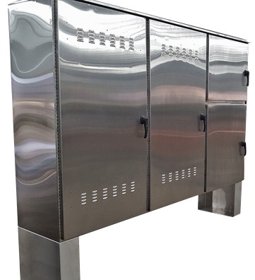 three-door custom stainless steel enclosure